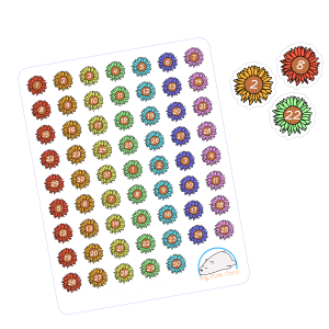 Adorable Sunflower Date Cover Planner Stickers | Cute Countdown Icons for Scrapbooking, Journaling, Organizing, and Creative Crafting