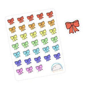 Colorful Bow Planner Stickers | Adorable Accessories Icons, Scrapbooking, Planning, Organizing, and Creative Crafting