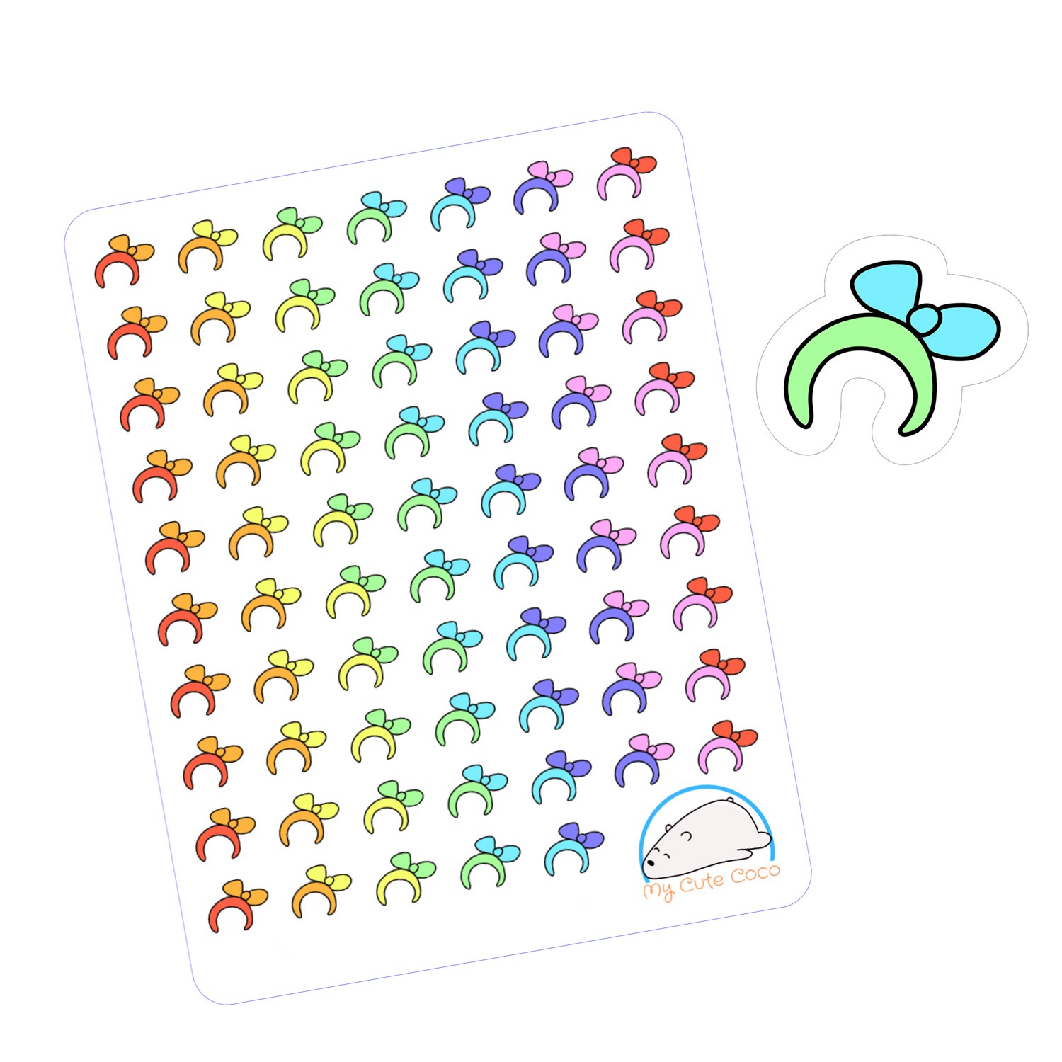 Cute Headband Planner Stickers | Adorable Accessories Icons for Organizers, Planners, Scrapbooks, and Creative Crafts
