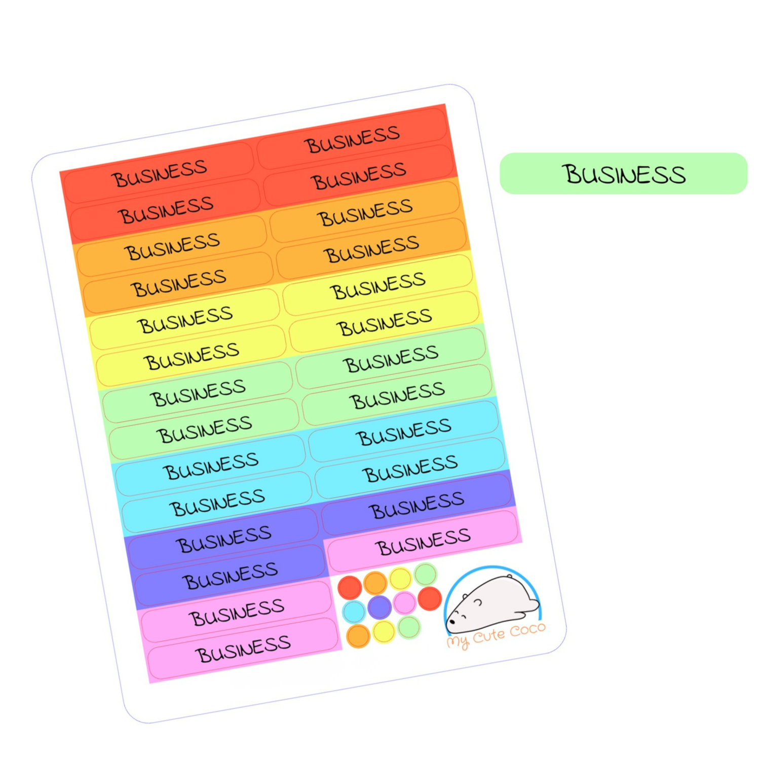 Header with Business Text Planner Stickers | Headers & Boxes Decor for Organizing, Scrapbooking, Journaling, and Crafting
