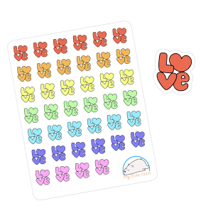 Cute Love and Heart Planner Stickers | Creative Romantic Decorations for Scrapbooking, Planning, Organizing, and Creative Crafting