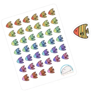 Cute Fish Planner Stickers - Colorful Sea Animal Decor for Scrapbooks, Journals, Diaries, Projects, and Creative Crafts