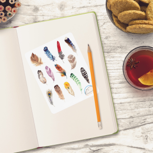 Colorful Feathers Planner Stickers | Vibrant Feather Decals for Scrapbooks, Diaries, Journals, and Creative Projects