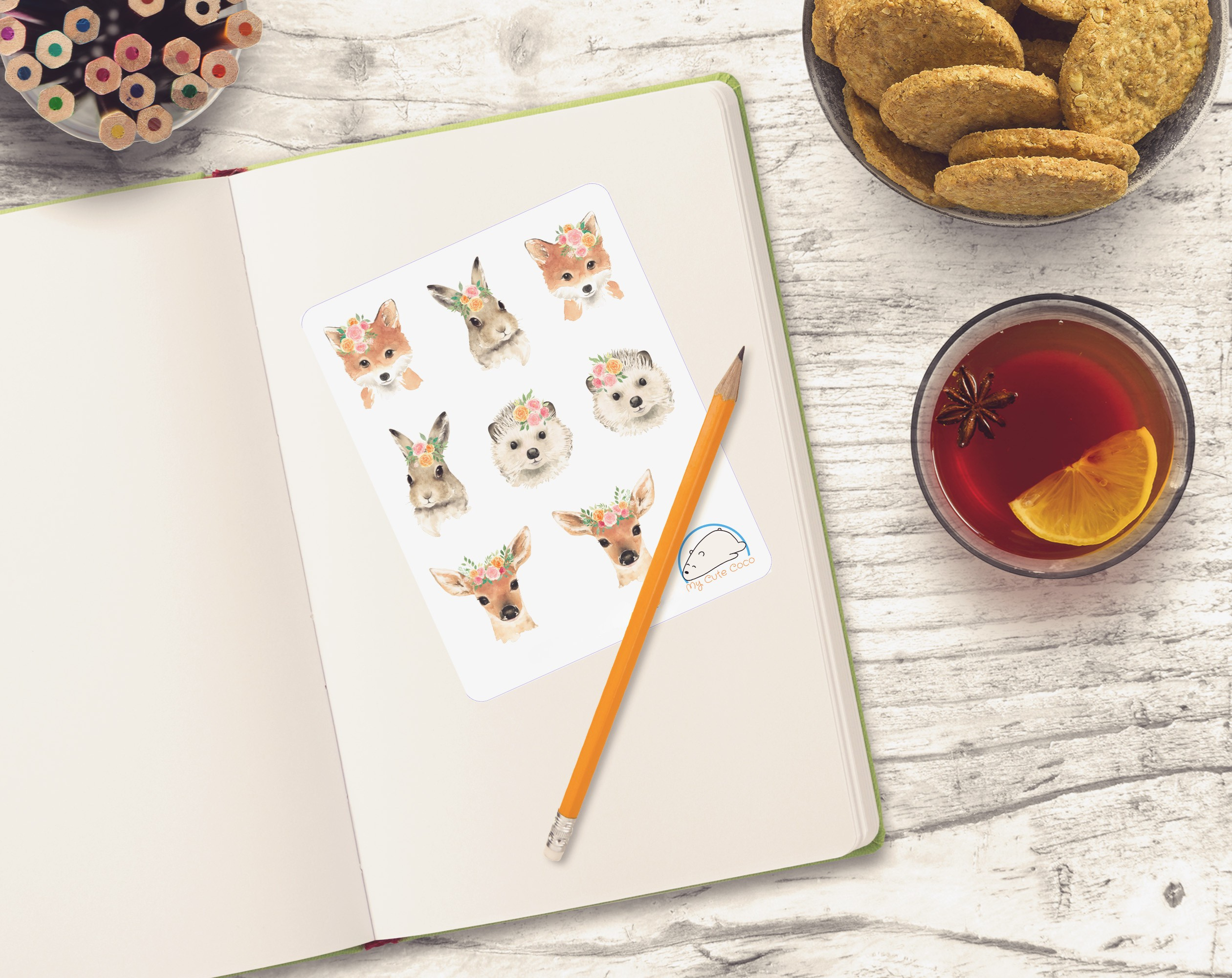 Adorable Forest Babies Planner Stickers | Cute Nature Animal Decals for Scrapbooking, Journaling, Organizing, and Crafting