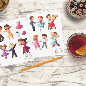 Adorable Ballroom Dancer Planner Stickers | Cute People Dancing Icons for Scrapbooking, Journaling, Organizing, and Crafting