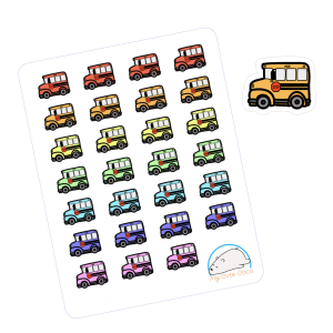 Adorable School Bus Planner Stickers | Cute School Vehicle Decor for Scrapbooks, Diaries, Journals, Organization, Crafts, and Projects
