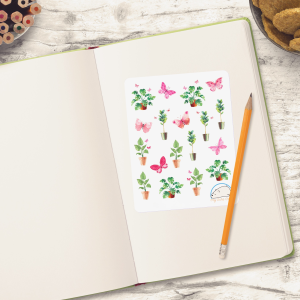 Creative Plants & Butterflies Planner Stickers | Vibrant Nature Decals for Scrapbooks, Diaries, Journals, Organization, Crafts, and Projects