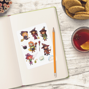 Adorable Witches Planner Stickers | Cute Spiritual & Magical People for Scrapbooks, Organizers, Diaries, Journals, & Creative Projects
