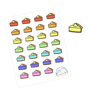 Adorable Pie Slice Planner Stickers | Cute Dessert Decals for Scrapbooks, Diaries, Journals, Crafts, and Creative Projects