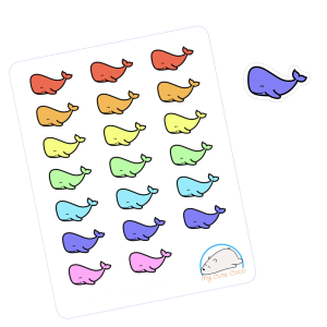 Adorable Whale Planner Stickers | Cute Underwater Animal Decals for Scrapbooks, Organizers, Diaries, Journals, & Creative Projects