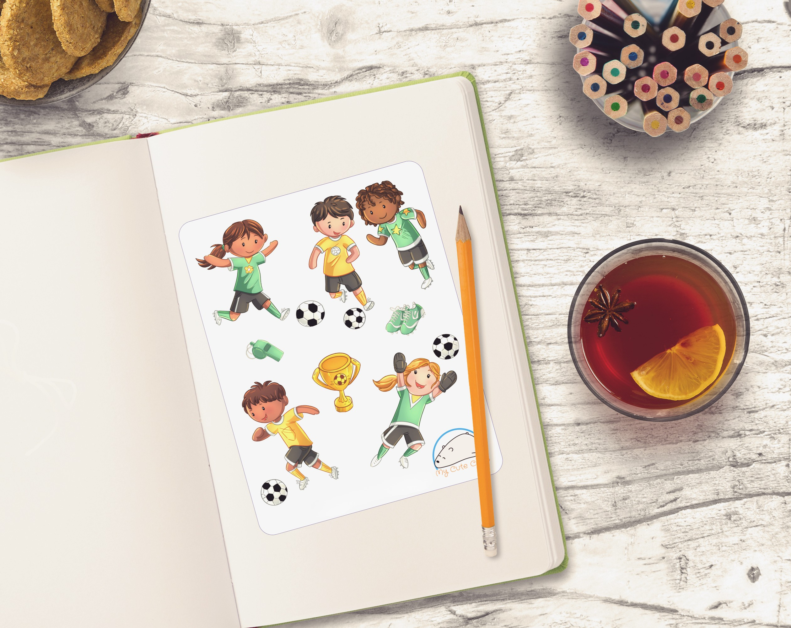 Adorable Soccer Player Planner Stickers | Cute Sports Decor for Scrapbooks, Organizers, Journals, Diaries, and Creative Crafts