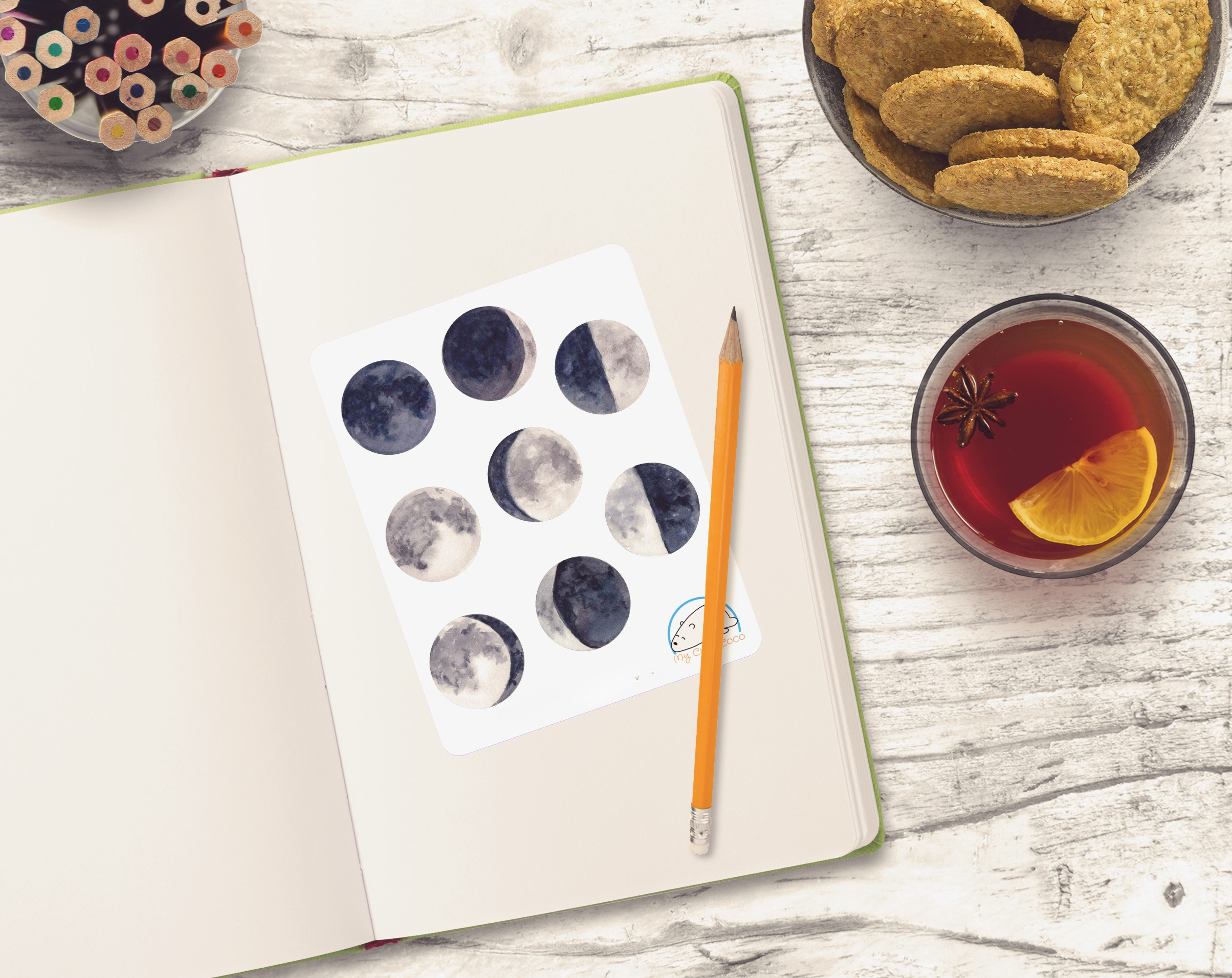 Creative Moon Phases Planner Stickers | Celestial Decorations for Scrapbooking, Organizing, Journaling, Crafting, and Projects