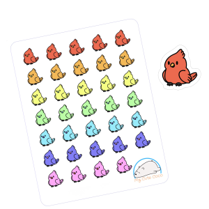Adorable Bird Planner Stickers | Cute Flying Animal Icons for Scrapbooking, Organizing, Journaling, Crafting, and Projects