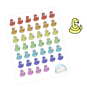 Adorable Snake Planner Stickers | Cute Animal Decals for Scrapbooks, Diaries, Journals, Crafts, and Creative Projects