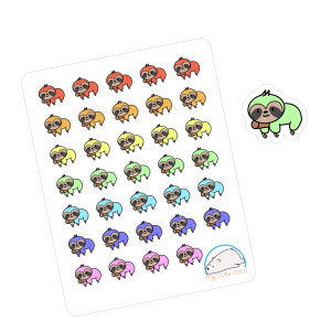 Adorable Sloth Planner Stickers | Cute Animal Decals for Scrapbooks, Organizers, Diaries, Journals, & Creative Projects