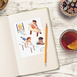 Cute Gymnastics Boy Planner Stickers | Adorable People Gymnast Icons for Scrapbooking, Journaling, Crafting, and Organizing