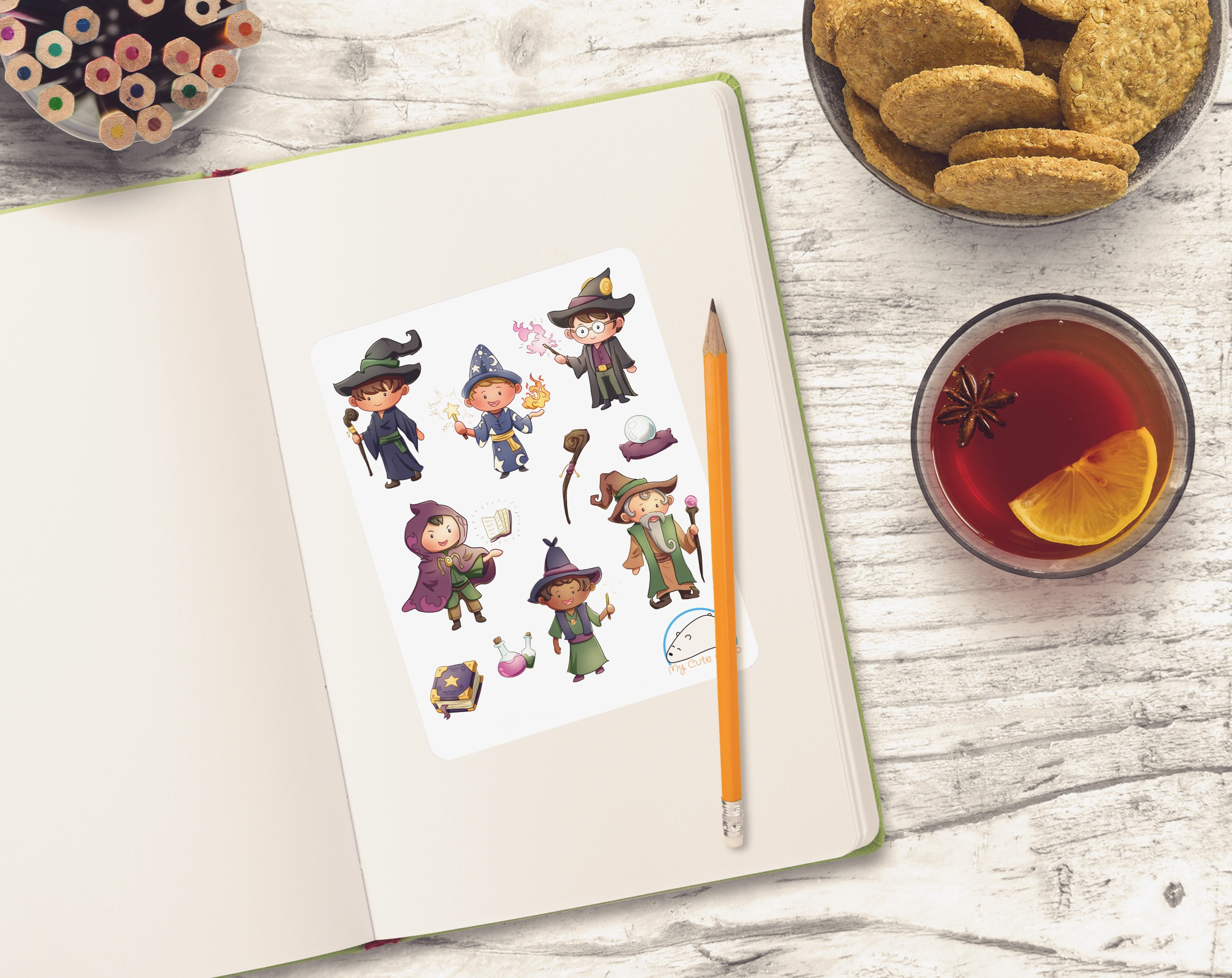 Adorable Wizards Planner Stickers | Cute Spiritual & Magical People Icons for Scrapbooking, Journaling, Crafting, and Organizing