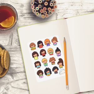 Cute Kokeshi Planner Stickers | Adorable Doll Icons for Scrapbooks, Diaries, Journals, Crafts, and Creative Projects