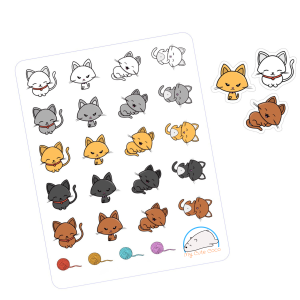 Cute Cats Planner Stickers | Adorable Animal & Pet Icons for Scrapbooks, Diaries, Journals, Crafts, and Creative Projects