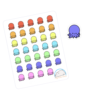 Cute Octopus Planner Stickers | Adorable Underwater Animal Icons for Scrapbooking, Journaling, Crafting, and Organizing