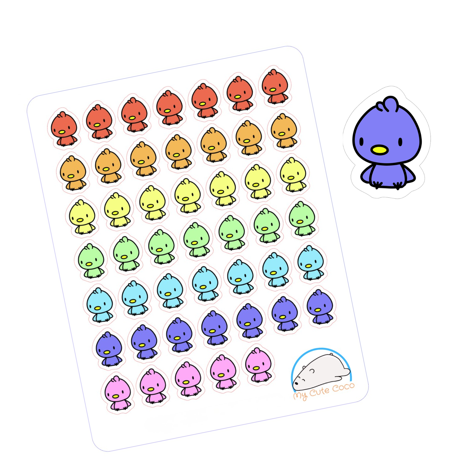Adorable Chick Planner Stickers | Cute Animal Decorations for Scrapbooks, Diaries, Journals, Organization, Crafts, and Projects