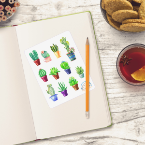 Vibrant Succulents Planner Stickers | Creative Plant Decorations for Scrapbooking, Organizing, Journaling, and Crafting