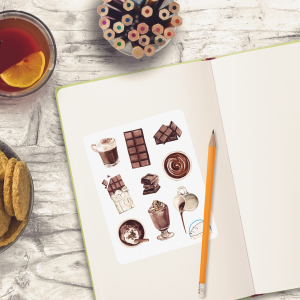 Yummy Chocolate Planner Stickers | Decorative Treat Decals for Scrapbooks, Diaires, Journals, Organization, Crafts, and Projects