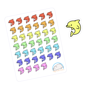 Adorable Dolphin Planner Stickers | Cute Sea Animal Icons for Scrapbooks, Diaires, Journals, Organization, Crafts, and Projects