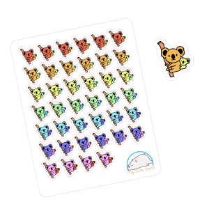 Adorable Koala and Baby Planner Stickers | Cute Wild Animal Icons for Scrapbooking, Organizing, Journaling, Crafting, and Projects