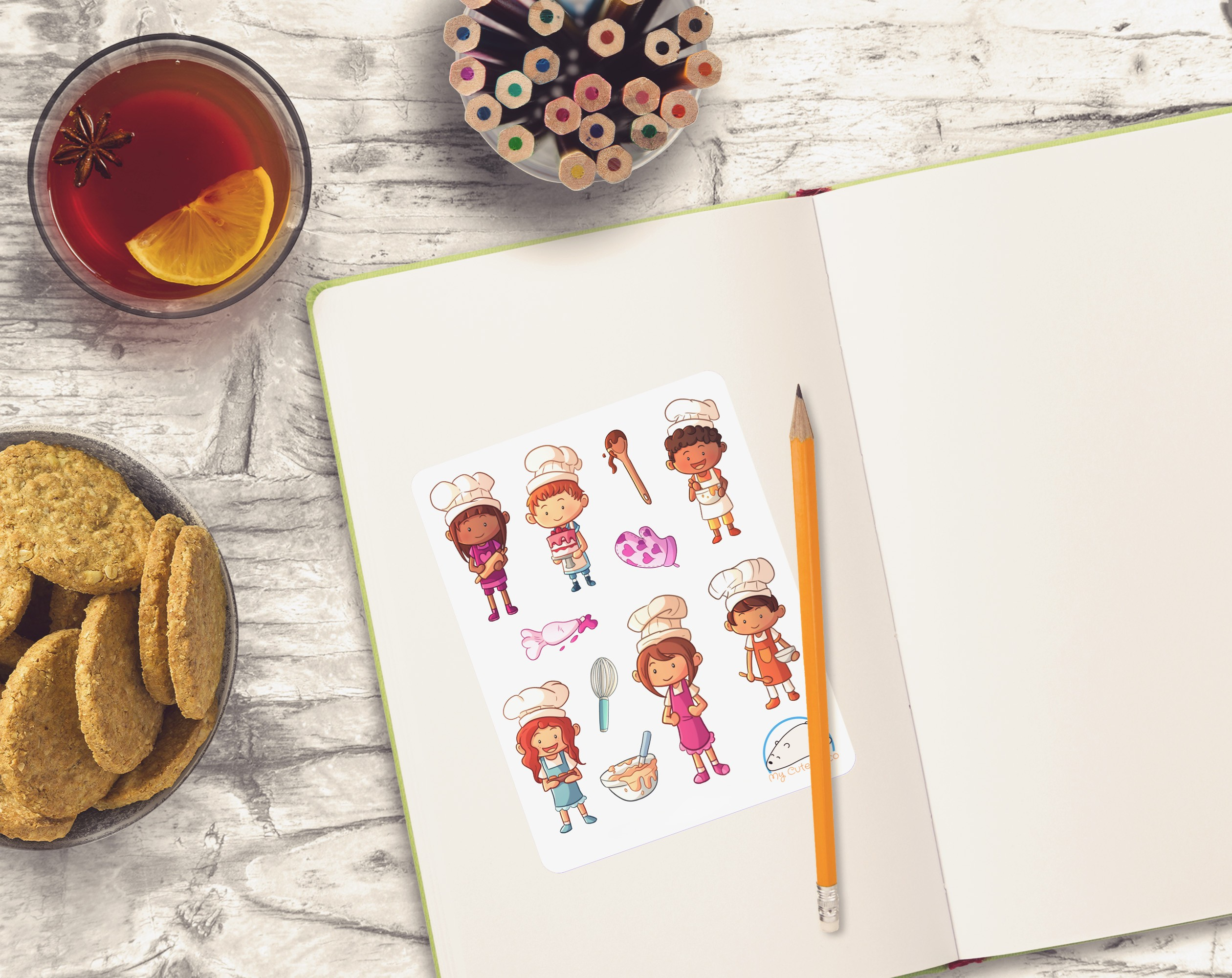 Adorable People Cooking Planner Stickers | Cute People Hobby Decals for Scrapbooking, Journaling, Crafting, and Organizing