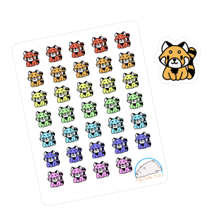 Adorable Red Panda Planner Stickers | Cute Wildlife Animal Decals for Scrapbooking, Journaling, Crafting, and Organizing