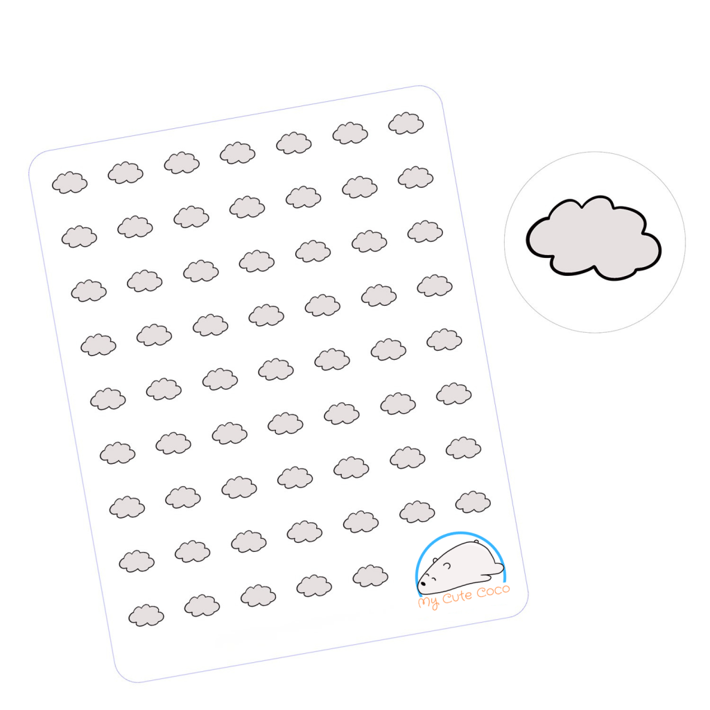 Adorable Cloud Planner Stickers | Cute Weather Icons for Scrapbooking, Journaling, Crafting, and Organizing
