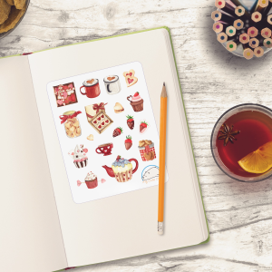 Sweet Valentine's Day Treats Planner Stickers | Romantic Valentine's Dessert Icons for Scrapbooks, Organizers, Journals, Diaries, and Creative Crafts