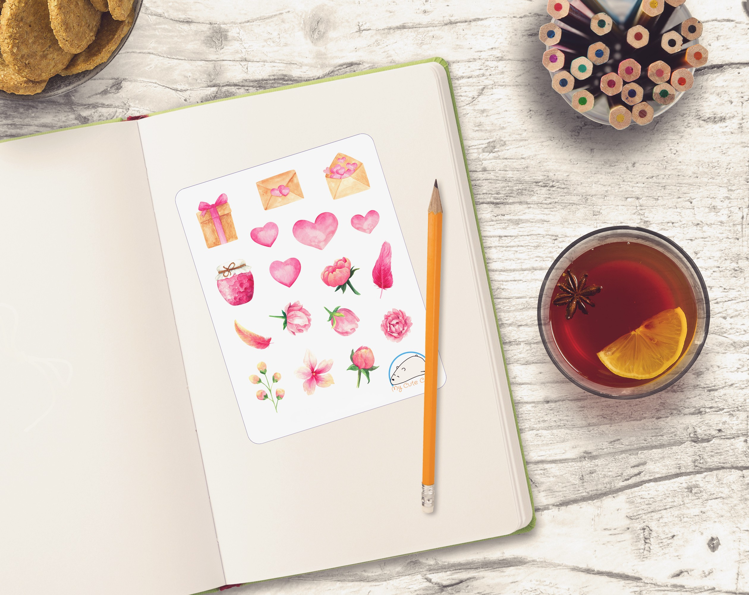 Lovely Valentine's Day Planner Stickers | Romantic Celebratory Decals for Scrapbooks, Organizers, Journals, and Creative Crafts