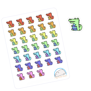 Adorable Crocodile Planner Stickers | Cute Wildlife Animal Decorations for Scrapbooks, Diaries, Journals, Organization, Crafts, and Projects