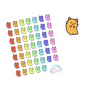 Cute Cat Ghost Planner Stickers | Adorable Pet Animal Decor for Scrapbooks, Organizers, Journals, Diaries, and Creative Crafts