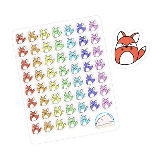 Cute Fox Planner Stickers | Adorable Animal Icons for Scrapbooks, Diaries, Journals, Crafts, and Creative Projects