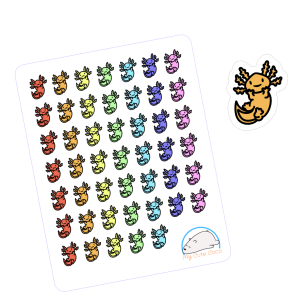 Adorable Axolotl Planner Stickers | Cute Animal Decorations for Scrapbooking, Organizing, Journaling, Crafting, and Projects
