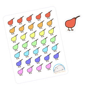 Adorable Kiwi Bird Planner Stickers | Cute Wildlife Animal Decals for Scrapbooks, Organizers, Diaries, Journals, & Creative Projects