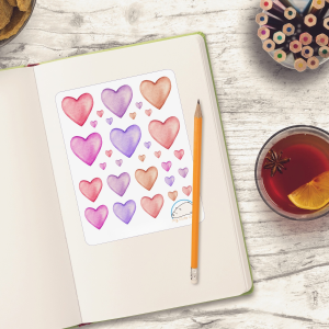 Watercolor Valentines Hearts Planner Stickers - Creative Romantic Decor for Scrapbooks, Journals, Diaries, and Creative Crafts