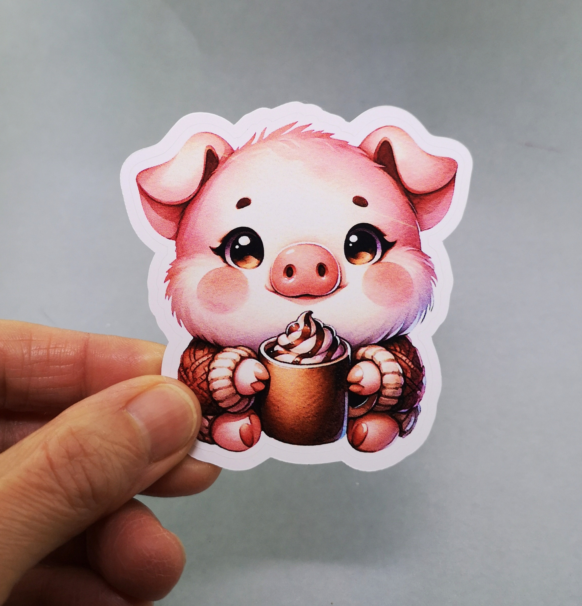 Adorable Pig Vinyl Decal - Cute Weatherproof Animal Sticker for Phones, Laptops, Cars, Water Bottles & Others - Image 2