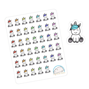 Adorable Unicorn Planner Stickers - Cute Mythological Animal Icons for Scrapbooking, Journaling, Organizing, and Crafting