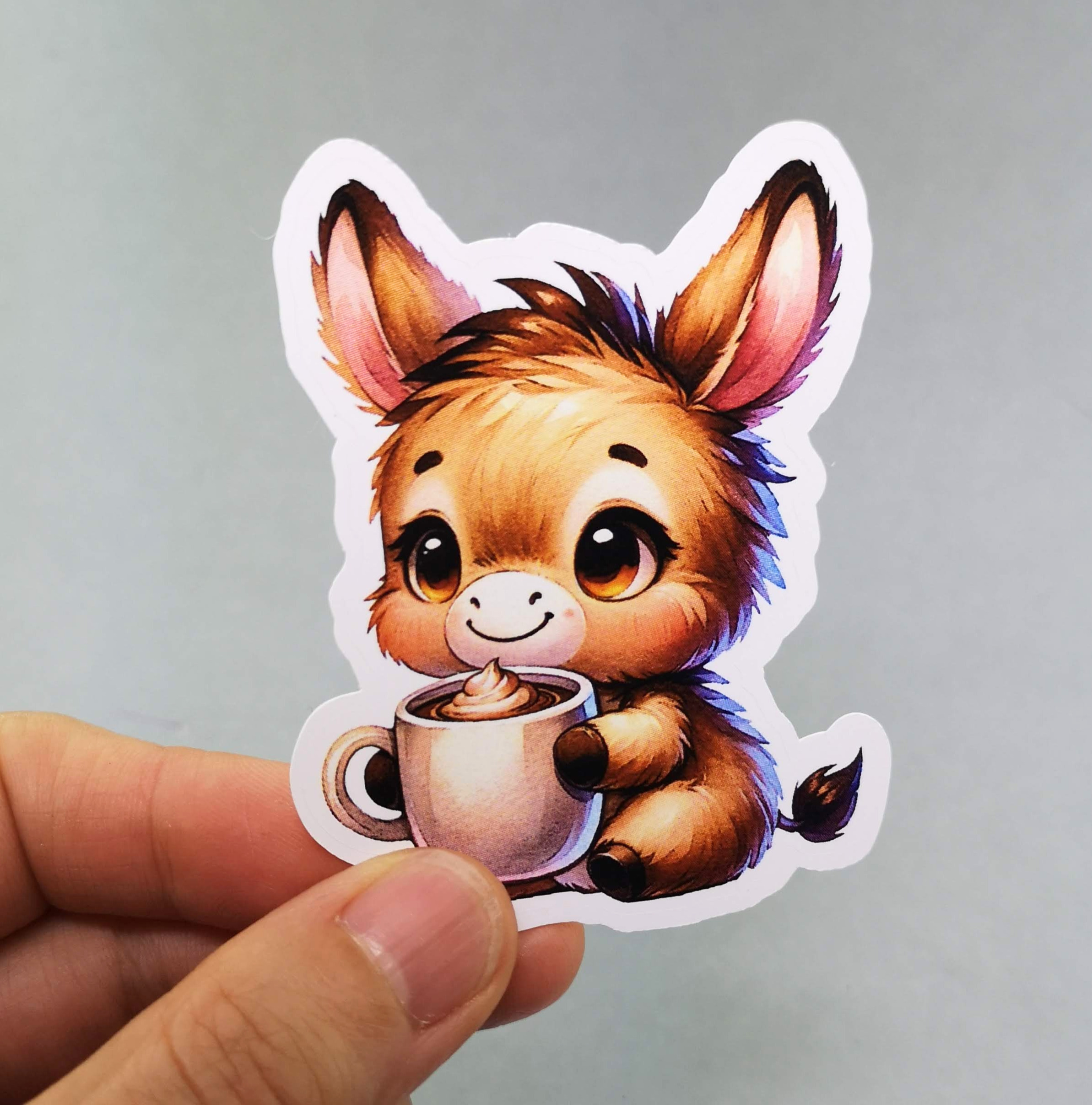 Cute Donkey Vinyl Decal - Adorable Weatherproof Animal Sticker for Phones, Laptops, Cars, Water Bottles & Others - Image 2