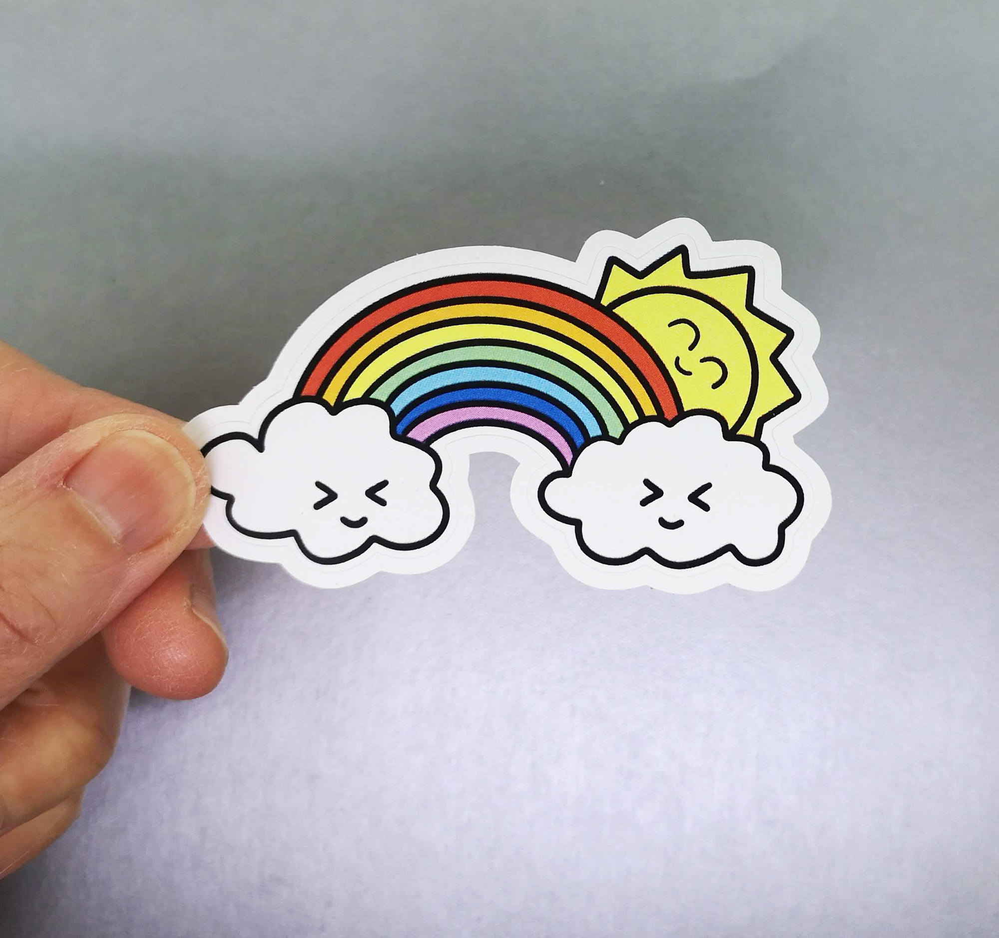 Adorable Rainbow Vinyl Decal - Cute Weatherproof Sticker for Phones, Laptops, Cars & Water Bottles - Image 3