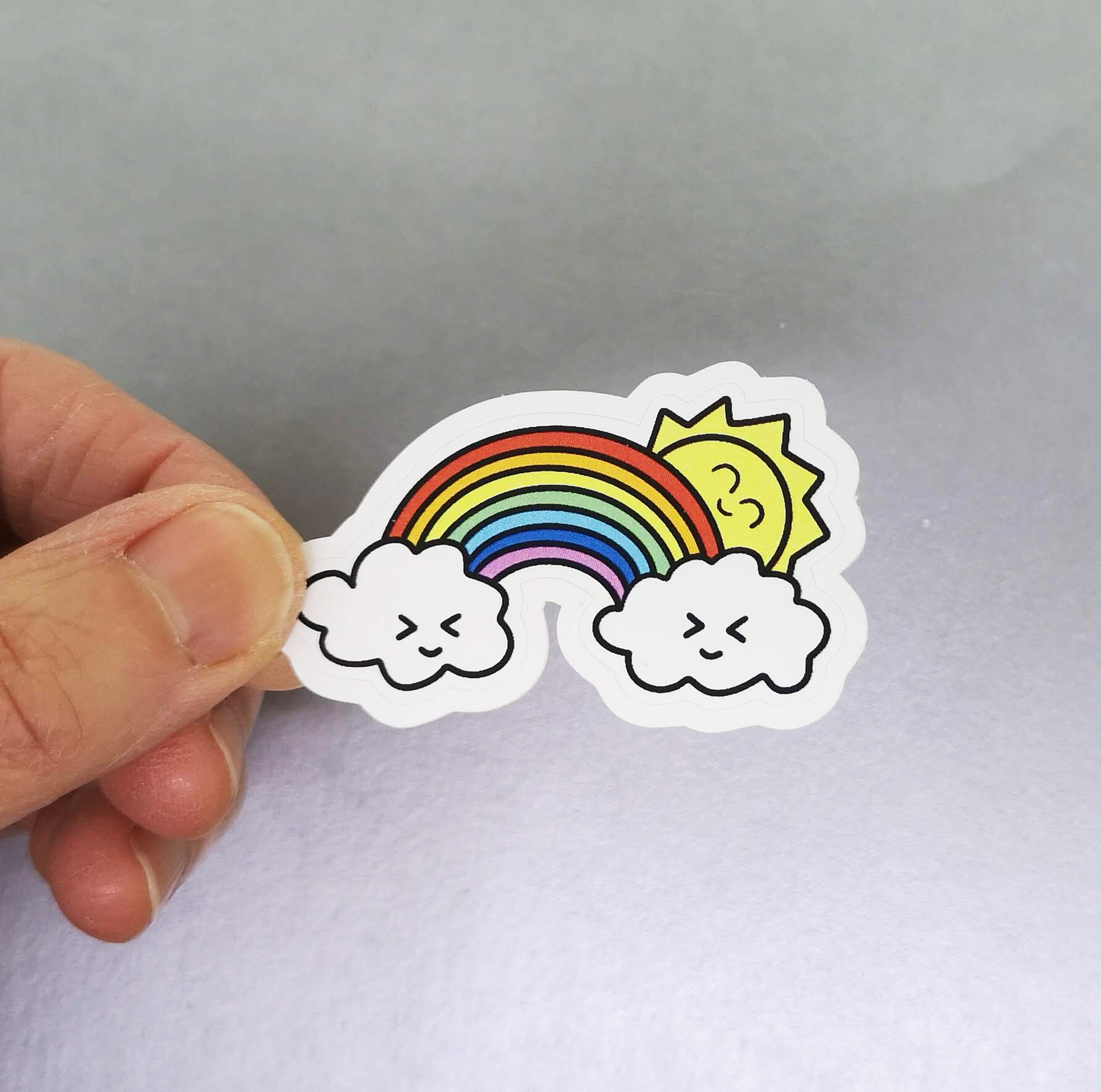 Adorable Rainbow Vinyl Decal - Cute Weatherproof Sticker for Phones, Laptops, Cars & Water Bottles - Image 2
