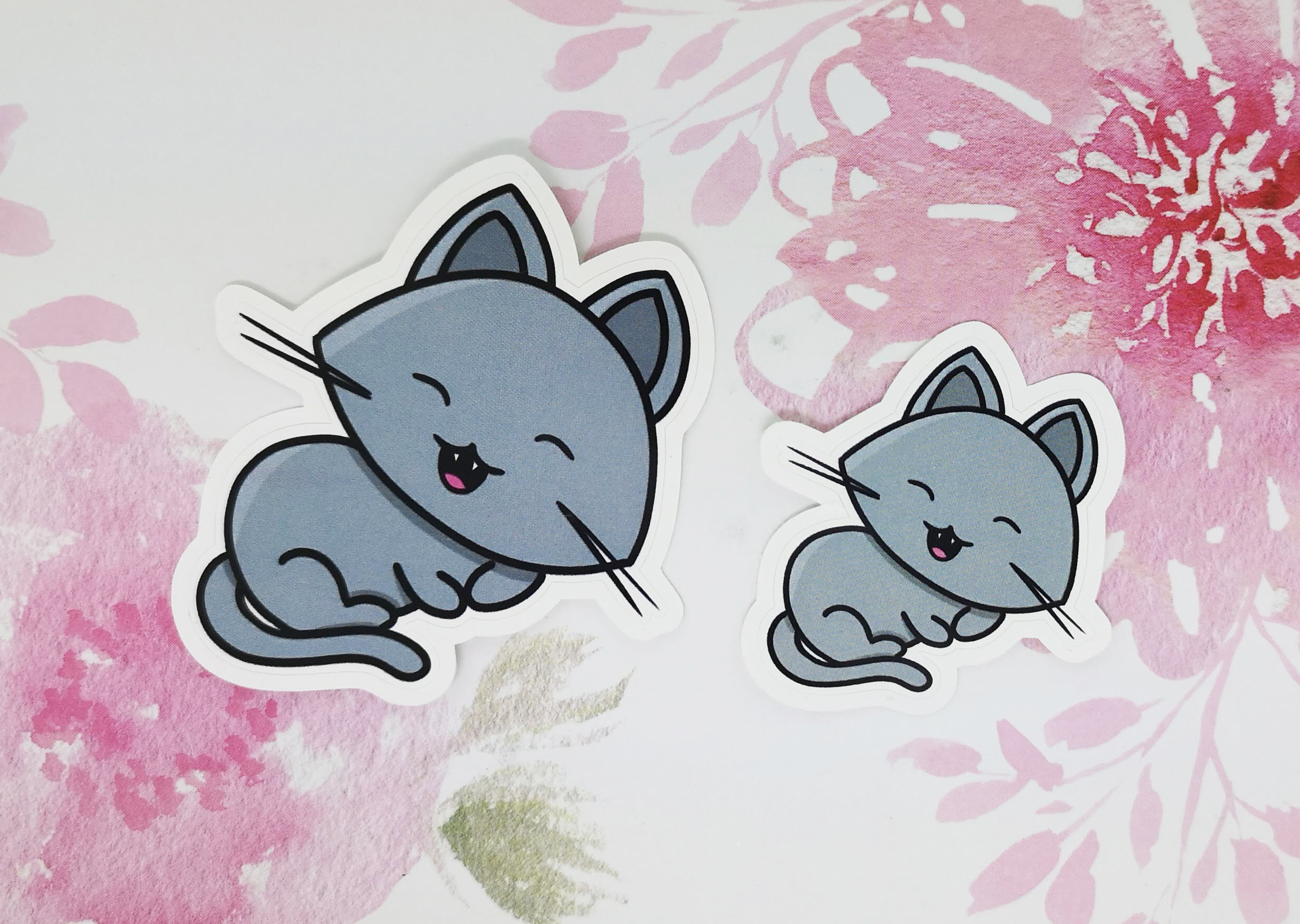 Adorable Grey Cat Die-Cut Vinyl Sticker - High-Quality Decal for Laptops, Journals, Crafts, & Cat Lovers - Image 4