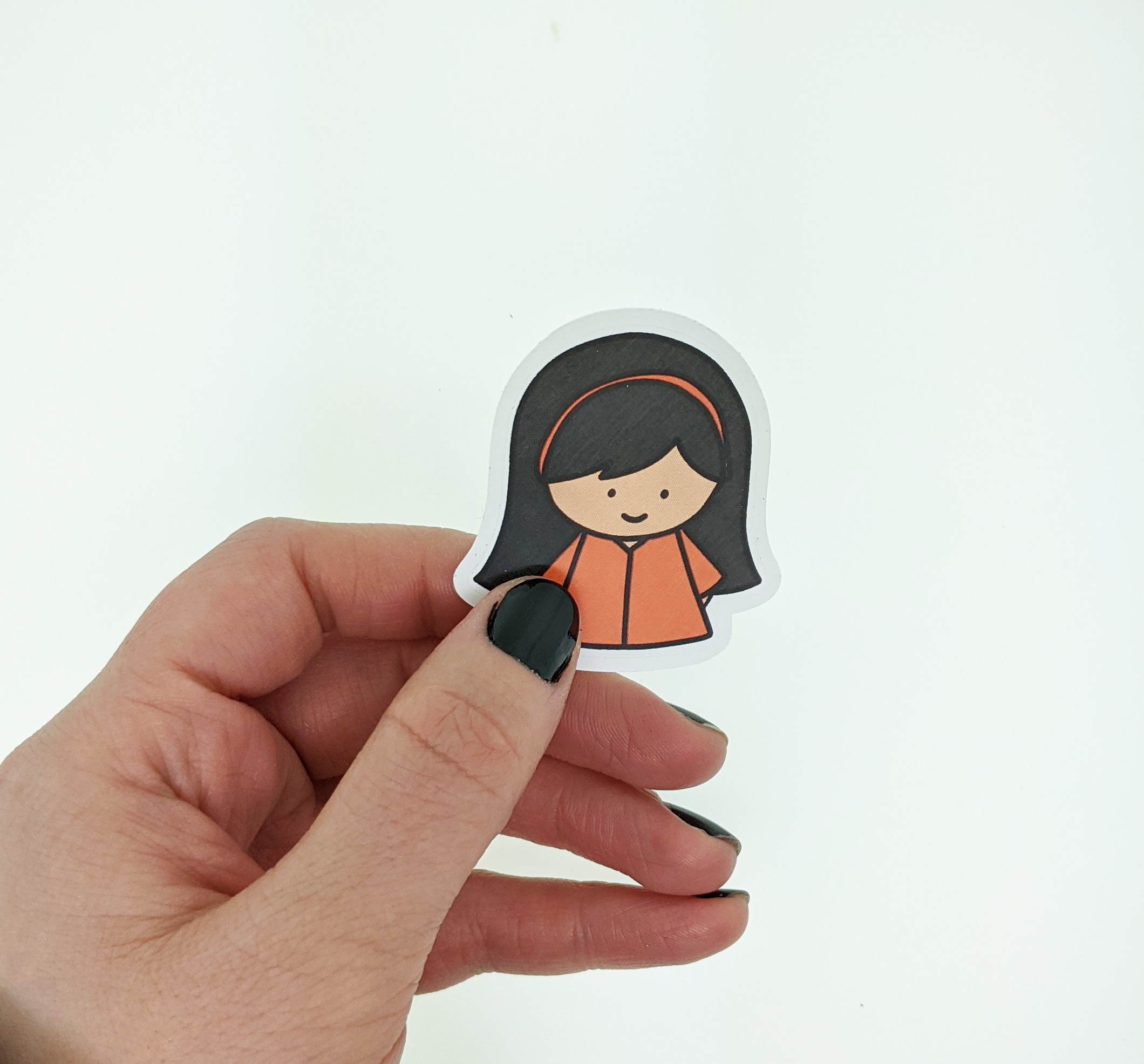 Cute People Vinyl Decal - Adorable Kawaii Girl Weatherproof Sticker for Phones, Laptops, Cars, Water Bottles & More - Image 2