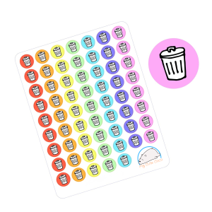 Adorable Garbage Can Planner Stickers - Cute Cleaning Decor for Scrapbooks, Journals, Diaries, and Creative Crafts
