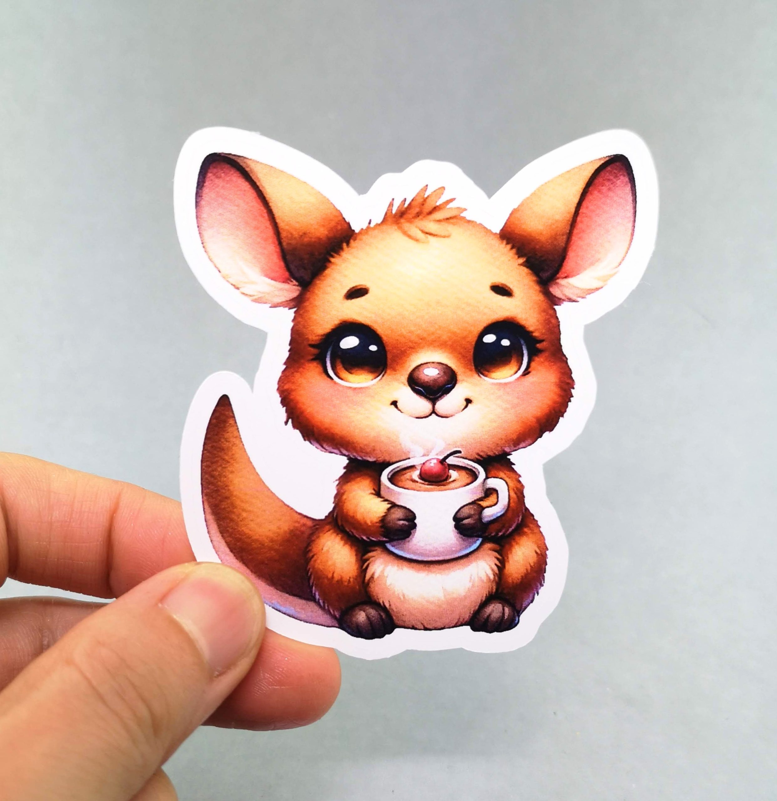 Cute Kangaroo Vinyl Decal - Adorable Weatherproof Wildlife Animal Sticker for Phones, Laptops, Cars, Water Bottles & Others - Image 2