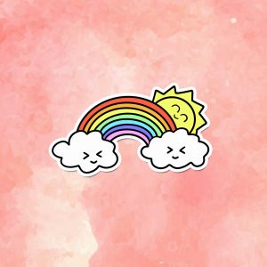 Adorable Rainbow Vinyl Decal - Cute Weatherproof Sticker for Phones, Laptops, Cars & Water Bottles